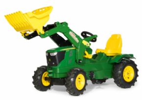 TRACTOR DE PEDALES JOHN DEERE 6210R ROLLY TOYS CON RUEDAS NEUMATICAS