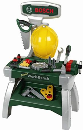 MALETIN DE HERRAMIENTAS PLEGABLE CONVERTIDO EN MESA DE TRABAJO BOSCH de juguete