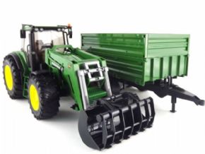 TRACTOR JOHN DEERE 7930 CON PALA Y REMOLQUE BRUDER