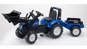 TRACTOR DE PEDALES NEW HOLLAND T8 + REMOLQUE+ PALA