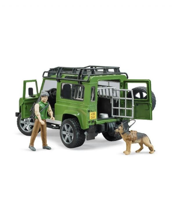 TODOTERRENO LAND ROVER CON FIGURA GUARDABOSQUES BRUDER de juguete