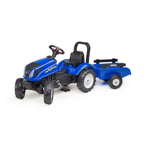 TRACTOR DE PEDALES NEW HOLLAND T6 CON REMOLQUE