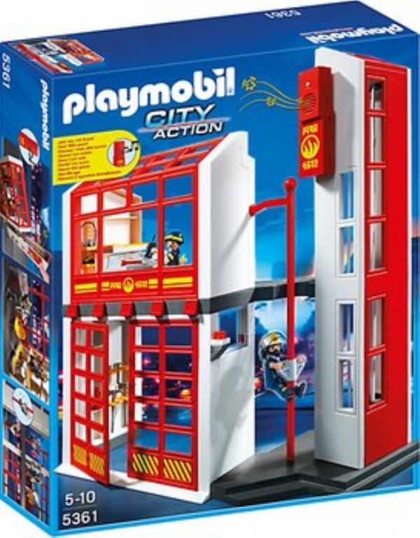 ESTACIN DE BOMBEROS CON ALARMA PLAYMOBIL