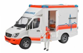 AMBULANCIA MERCEDES BENZ BRUDER CON SANITARIO