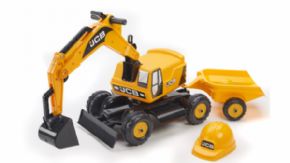 EXCAVADORA JCB CON CASCO Y REMOLQUE 