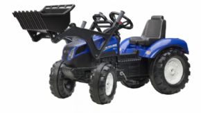 TRACTOR DE PEDALES NEW HOLLAND T8 CON  PALA Y RUEDAS ESPECIALES