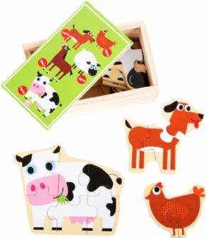 CAJA DE PUZZLES DE MADERA DE ANIMALES 