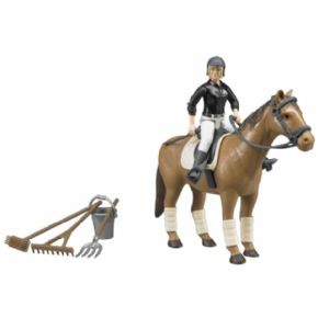 JINETE, KIT DE LIMPIEZA Y CABALLO BRUDER WORLD 