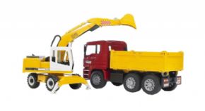 CAMION DE OBRAS MAN CON EXCAVADORA LIEBHERR