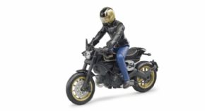 MOTO DUCATI SCRAMBLER CAFE RACER CON PILOTO - BRUDER