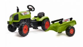 TRACTOR DE PEDALES CLAAS ARION 410 CON REMOLQUE 