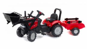 TRACTOR DE PEDALES CASE IH MAXXUM 130 CVX CON REMOLQUE Y PALA