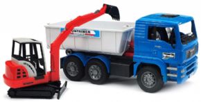 CAMION MANN CON MINI EXCAVADORA