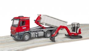 CAMION MB AROC CON MINI EXCAVADORA