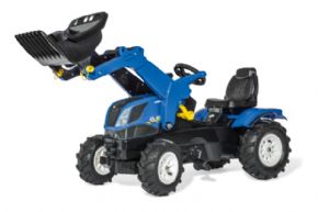 TRACTOR DE PEDALES NEW HOLLAND T7 CON PALA Y RUEDAS NEUMATICAS 