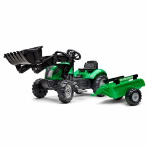 TRACTOR DE PEDALES GREEN CON PALA Y REMOLQUE