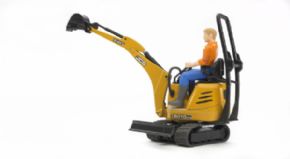CARGADORA MINI JCB 8010 CTS CON TRABAJADOR BRUDER 