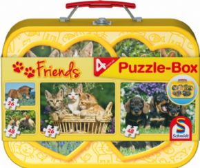 MALETIN METALICO DE PUZZLES DE ANIMALES