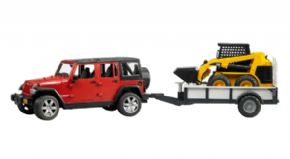 JEEP WRANGEL RUBICON CON REMOLQUE CON MINICARGADOR BRUDER