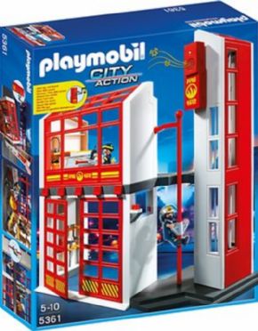 ESTACIN DE BOMBEROS CON ALARMA PLAYMOBIL