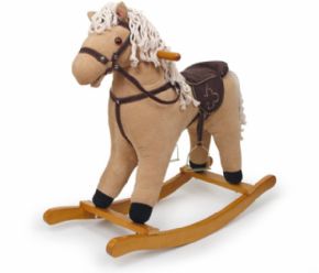 CABALLO BALANCN DE MADERA Y TELA