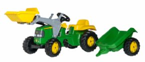 TRACTOR DE PEDALES JOHN DEERE CON PALA  Y REMOLQUE 